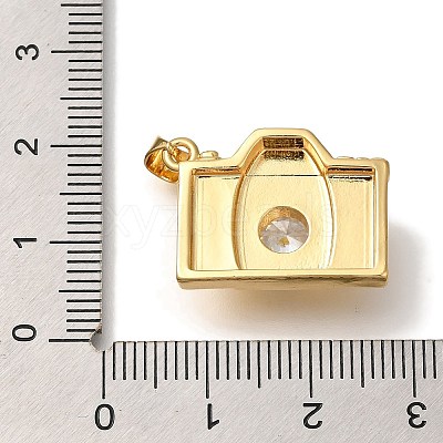 Rack Plating Brass Micro Pave Cubic Zirconia Pendants KK-I720-21G-1