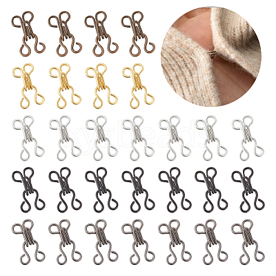 200 Sets 5 Colors Brass Garment Hook and Eye KK-NB0003-09-1