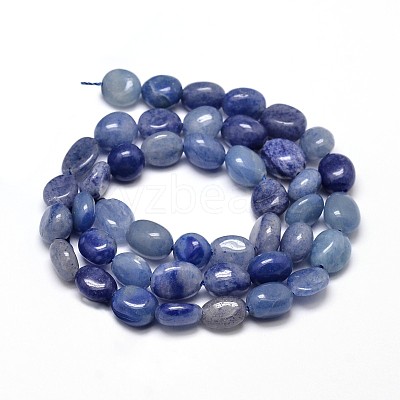 Natural Dyed & Heated Blue Aventurine Nuggets Beads Strands G-J335-34A-1