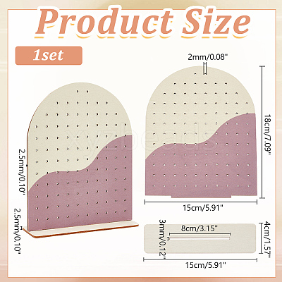 Detachable Arch-shaped Wood Earring Organizer Display Stands EDIS-WH0042-01A-1