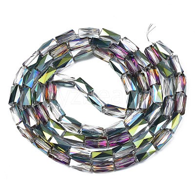 Electroplate Transparent Glass Beads Strands EGLA-N002-14-B-1