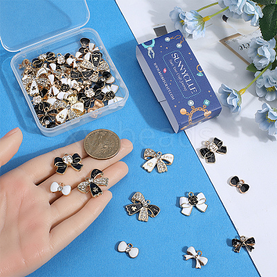 48Pcs 8 Styles Alloy Enamel Pendants ENAM-SC0005-67-1