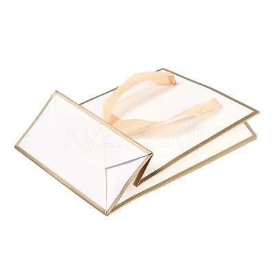 Rectangle Paper Bags with Ribbon Handles CARB-L011-01A-01-1