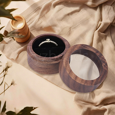 1-Slot Wood Ring Storage Boxes with Velvet Inside and Window CON-CL0001-28D-1