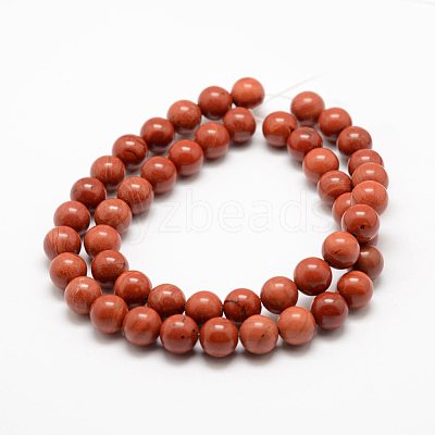 Natural Red Jasper Beads Strands G-G735-49-6mm-A--1