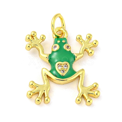 Rack Plating Brass Micro Pave Cubic Zirconia Pendants KK-A200-08G-1