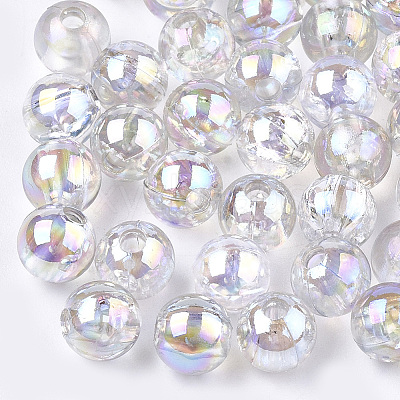 Transparent Plastic Beads X-OACR-S026-6mm-10-1