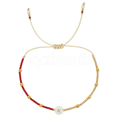 Glass Seed Beads Braided Bead Bracelets TY7987-18-1