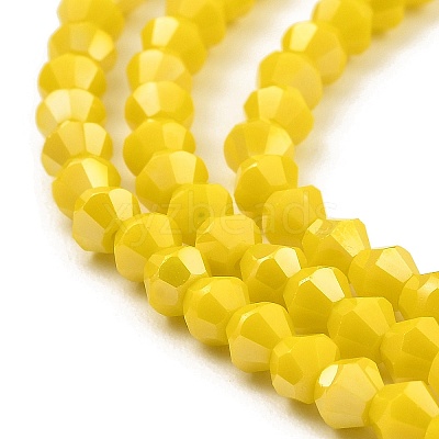 Opaque Solid Color Electroplate Glass Beads Strands EGLA-A039-P4mm-B05-1
