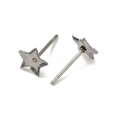 Tarnish Resistant 304 Stainless Steel Stud Earring Settings X-STAS-Q170-10-1