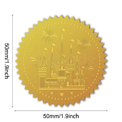 Self Adhesive Gold Foil Embossed Stickers DIY-WH0211-380-1