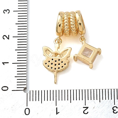 Brass Micro Pave Cubic Zirconia European Dangle Charms CU-CBA2C2D-17G-02-1