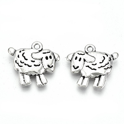 Tibetan Style Alloy Pendants TIBE-S323-019AS-RS-1