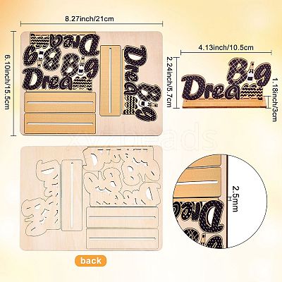 Basswood Cake Insert Card Decoration DIY-WH0016-72-1