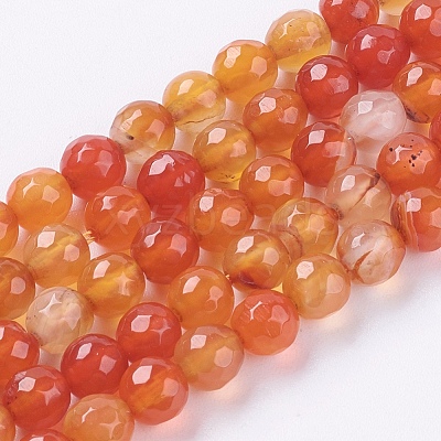 Natural Agate Beads Strands G-G580-6mm-09-1