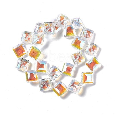 Faceted Glass Beads Strands EGLA-E030-01C-1