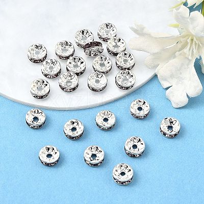 Brass Grade A Rhinestone Spacer Beads RSB038NF-16-1
