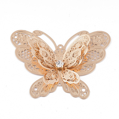 Brass Filigree Joiners Links KK-S353-002LG-1