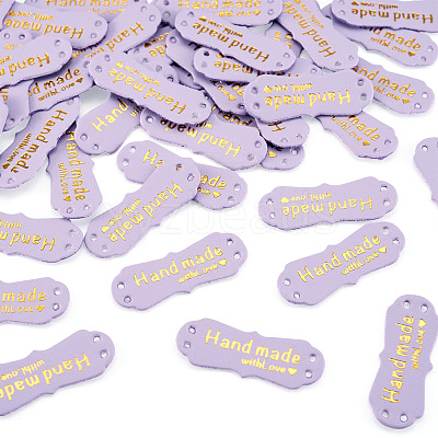 40Pcs PU Leather Craft Label Tags DIY-TADJ0001-22A-1