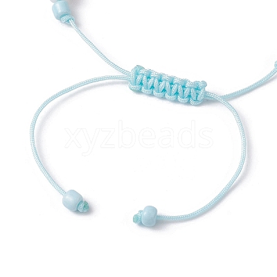 Starfish & Turtle Dyed Natural Malaysia Jade & Synthetic Turquoise Braided Bead Bracelet BJEW-JB09950-1