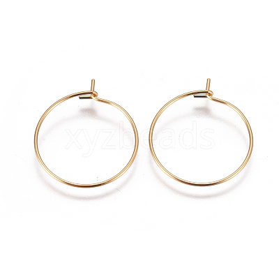 304 Stainless Steel Hoop Earrings Findings STAS-F227-54A-G-1