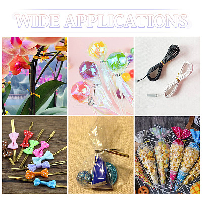 2 Bags 2 Colors Metallic Wire Twist Ties DIY-TADJ0001-04-1