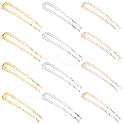 12Pcs 3 Colors Alloy Hair Forks Findings AJEW-GO0001-50-1