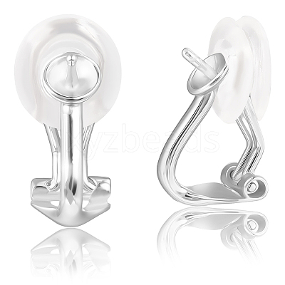1 Pair 925 Sterling Silver Clip-on Earring Findings STER-BBC0008-46-1