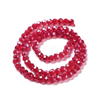 Electroplate Transparent Glass Beads Strands EGLA-A035-T4mm-A01-1