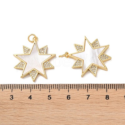 Brass Micro Pave Cubic Zirconia Pendants KK-B083-25B-G-1