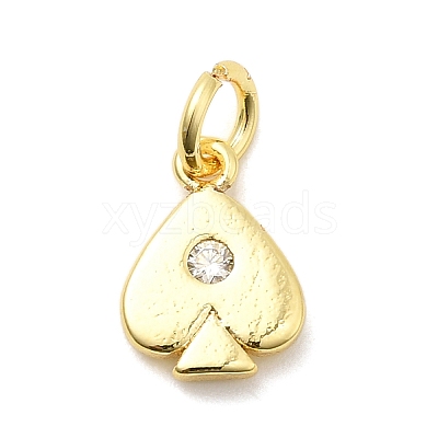 Brass Micro Pave Cubic Zirconia Charms KK-C139-08G-1