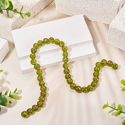 1 Strand Handmade Glod Sand Lampwork Beads Strands LAMP-TA0002-09E-1