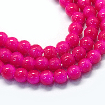 Baking Paint Imitation Jade Glass Round Bead Strands DGLA-Q021-10mm-04-1
