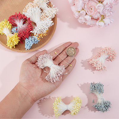 11 Bundles 11 Colors Gypsum with Cotton Cord Artificial Flower Core DIY-GF0014-55-1