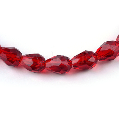 Transparent Glass Bead Strands GLAA-R024-6x8mm-03-1