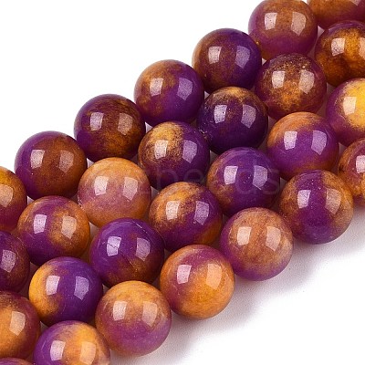 Dyed Natural White Jade Beads Strands G-T138-10mm-210-22-1