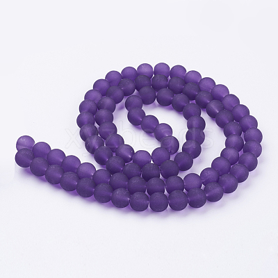 Baking Paint Transparent Glass Beads Strands X-GLAA-S031-10mm-36-1