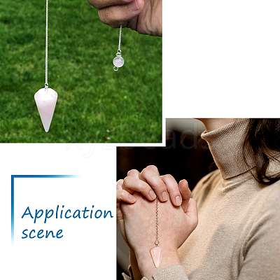 6Pcs 6 Style Natural & Synthetic Hexagonal Pointed Dowsing Pendulums G-FW0001-22-1