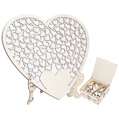 Heart Wedding Guest Book AJEW-WH0609-680-1