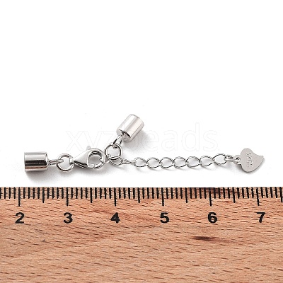 Anti-Tarnish Rhodium Plated 925 Sterling Silver Curb Chain Extender STER-G039-04B-P-1