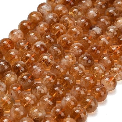 Hearted Natural Citrine Beads Strands G-L663-A02-10mm-1