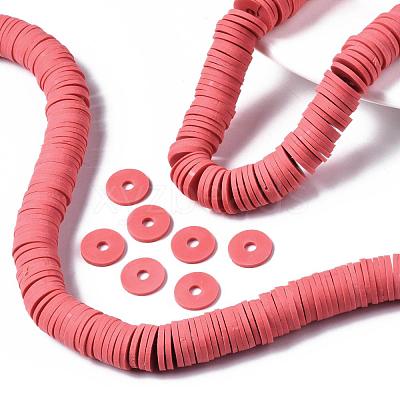Flat Round Handmade Polymer Clay Beads CLAY-R067-12mm-14-1