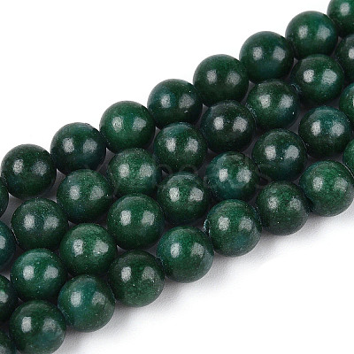Dyed Natural Mashan Jade Round Beads Strands G-T139-6mm-67F-1