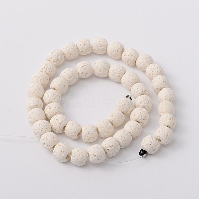 Natural Lava Rock Bead Strands X-G-L435-03-8mm-11-1