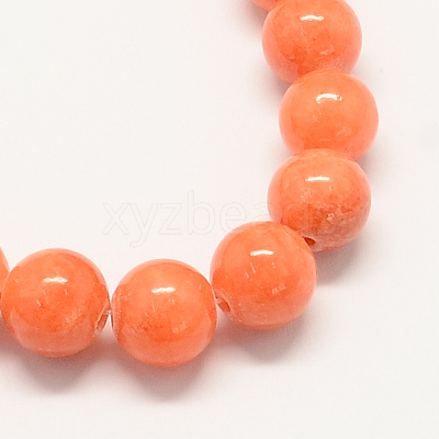 Natural Dyed Yellow Jade Gemstone Bead Strands X-G-R271-10mm-Y31-1