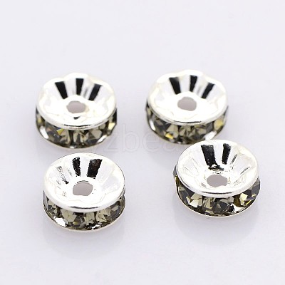 Brass Rhinestone Spacer Beads RB-A014-Z6mm-12S-NF-1