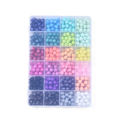 Baking Paint Glass Beads DGLA-Q026-01-1