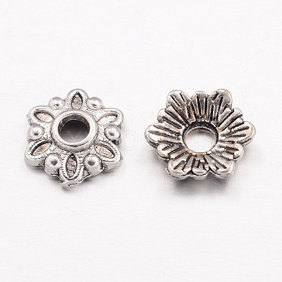 6-Petal Tibetan Style Alloy Bead Cap LS-TIBE-O004-46AS-LF-1