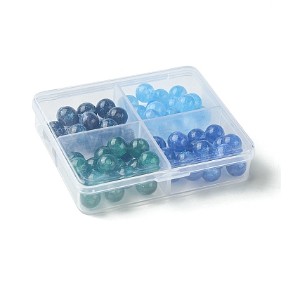 64Pcs 4 Colors Round Imitation Cat Eye Resin Beads RESI-FS0001-66A-1