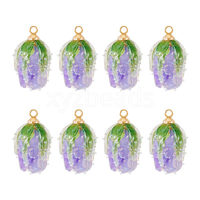 10Pcs Transparent Acrylic Pendants SACR-TA0001-66C-1